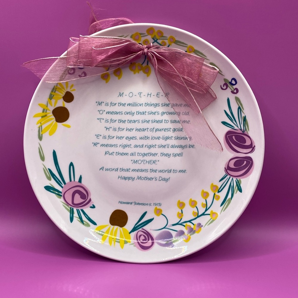 8” decorative/ collectible plate. Mother, Floral